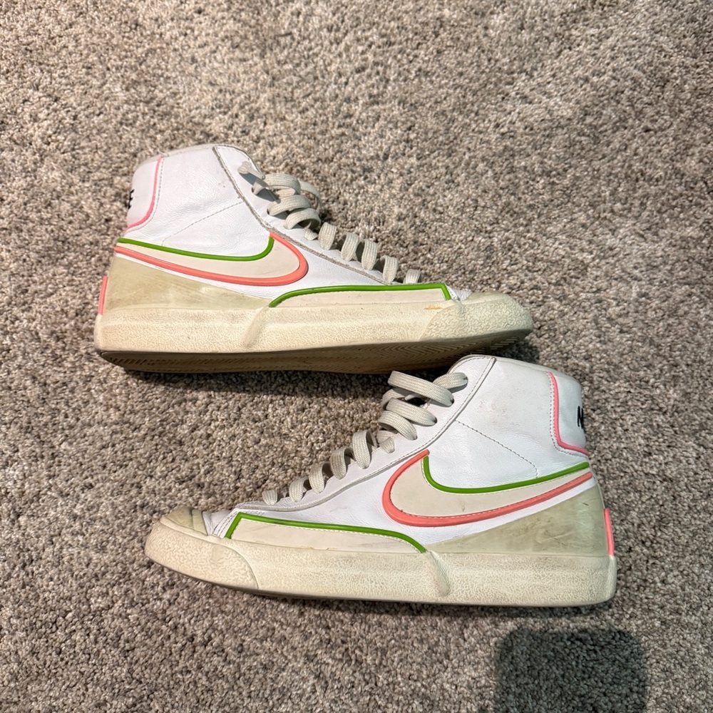 Nike Blazers with Pink and Green Accents
